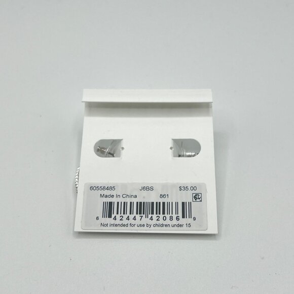 Lauren Ralph Lauren Large Rope Hoop Earrings in Silver MSRP $35 NWT - Picture 3 of 5